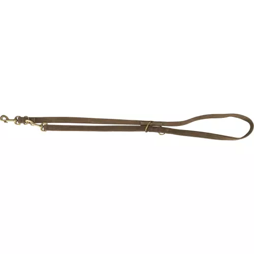 Vodítko PURE kožené nastavitelné, hnědá (M-L: 2 m/ 20 mm)