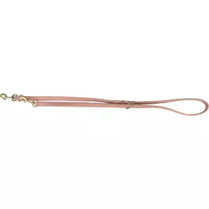 Vodítko PURE kožené nastavitelné, růžová (M-L: 2 m/ 20 mm)