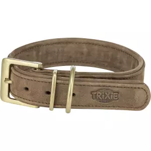 Obojek PURE kožený, hnědá (M: 36-43 cm/ 30 mm)