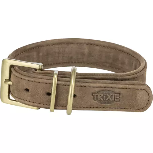 Obojek PURE kožený, hnědá (M: 36-43 cm/ 30 mm)