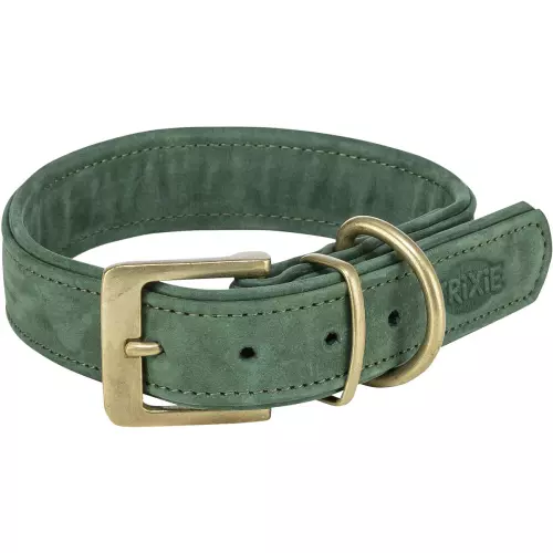 Obojek PURE kožený, šalvějová (M: 36-43 cm/ 30 mm)
