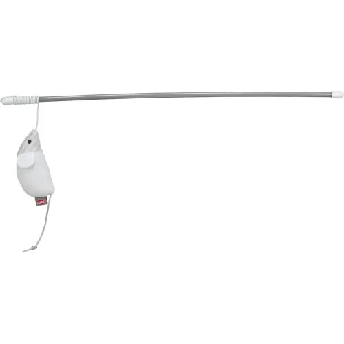 Hrací prut s myškou, 46 cm, catnip, plast/polyester