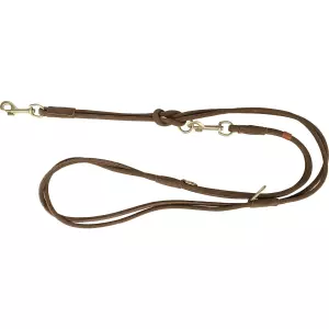 Vodítko PURE kožené kulaté nastavitelné, S: 2 m/ 10 mm, hnědá