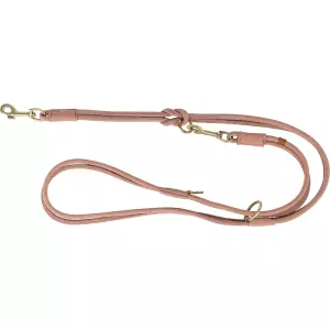 Vodítko PURE kožené kulaté nastavitelné, S: 2 m/ 10 mm, růžová