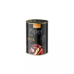NEW PIPER PURE kachna s jablky, konzerva pro psy 400 g
