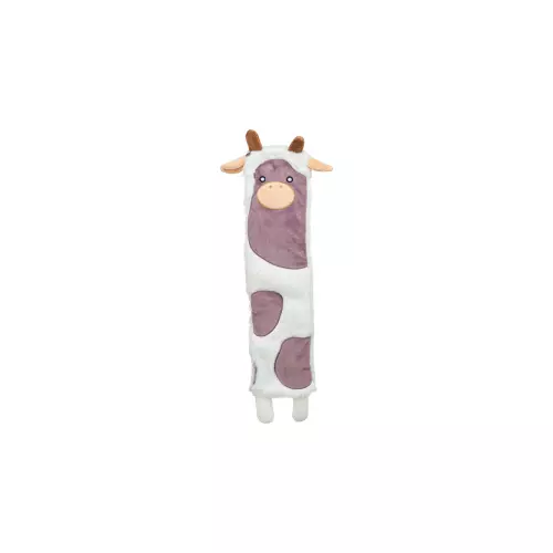 Be Eco kráva, recyklovaná hračka pro psy, šustící, 51 cm, polyester, bílá/fialová