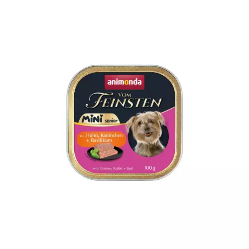 ANIMONDA paštika Vom Feinsten MINI Senior - kuře, králík, bazalka pro psy 100 g