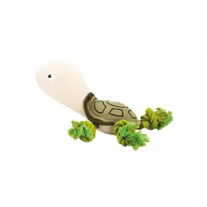 Mořská želva HipHop Dog, 30 cm, látková hračka s bavlněnými uzly, zelená/krémová
