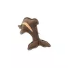 Delfín 22 cm, kožená robustní hračka, hnědošedá/bílá, HipHop Dog