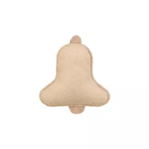 Vánoční zvoneček s catnipem, 9.5 cm, filc, béžová