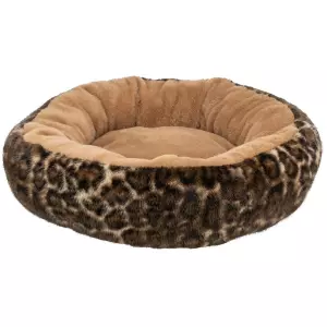 SOFT Edition kulaté lůžko LEO s okrajem, ø 50 cm, hnědá/leopardí