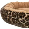 SOFT Edition kulaté lůžko LEO s okrajem, ø 50 cm, hnědá/leopardí