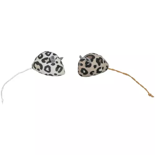Myška plyšová s catnipem, 5 cm, 2 ks v balení, leopardí