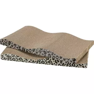 Škrabací karton LEO, vlnovka s catnipem, 44 x 6 x 25 cm, 2 ks, leopardí