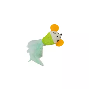 Ušatá myška tkaná s peřím 7 cm, HipHop Cat