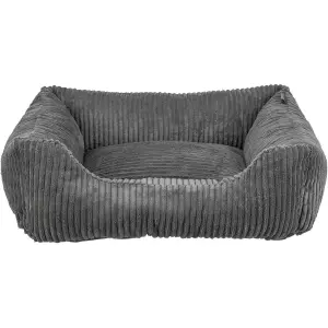 Vital Bed JONNA ortopedický obdélníkový pelech 120 x 80 cm, manšestrový plyš, tmavě šedá
