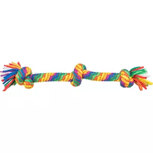 Hrací činka / přetahovadlo 45 cm, 3 uzly, multikolor - LIMITOVANÁ NABÍDKA