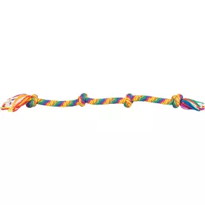 Hrací činka / přetahovadlo 91 cm, 4 uzly, multikolor - LIMITOVANÁ NABÍDKA