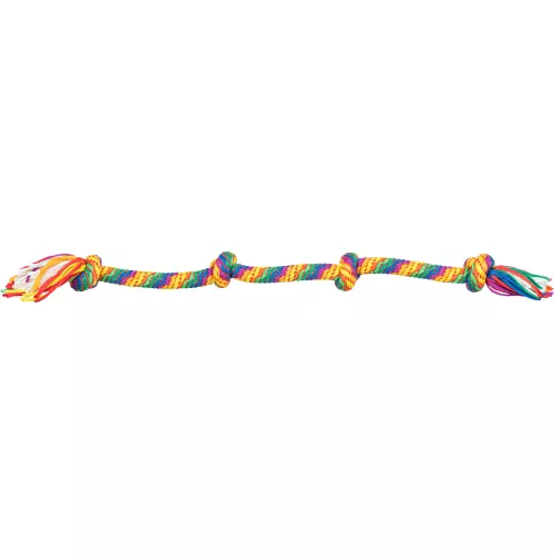 Hrací činka / přetahovadlo 91 cm, 4 uzly, multikolor - LIMITOVANÁ NABÍDKA