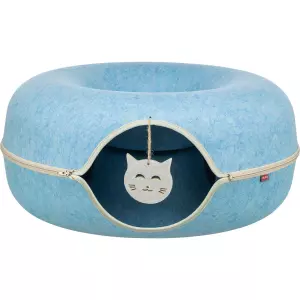 Filcová boudička - donut, ø 60 cm, s hračkou, modrá