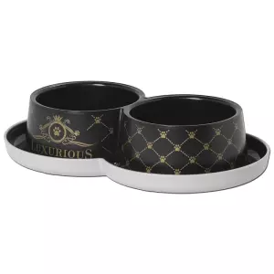 Moderna Luxurious dvojmiska černá, 2x350 ml