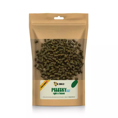DINGO peletky ryba s řasou, 150g