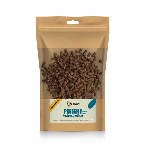 DINGO peletky kachna s krillem, 150g