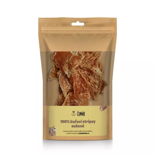 Čumák 100% kuřecí stripsy, sušené (50 g)