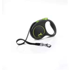 Flexi Black Design S pásek 5m/15kg zelená