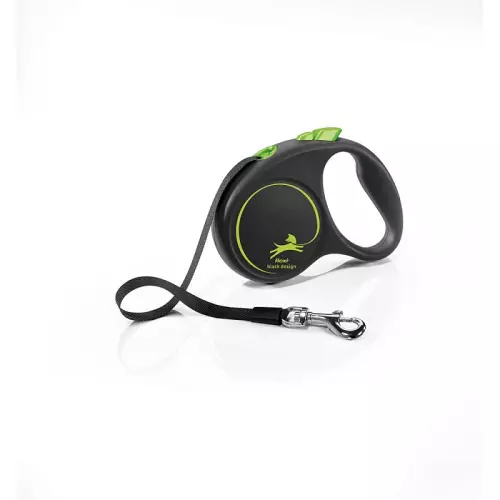 Flexi Black Design S pásek 5m/15kg zelená