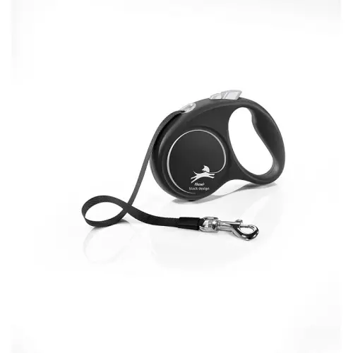 Flexi Black Design S pásek 5m/15kg černá