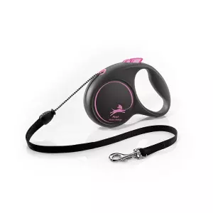 Flexi Black Design M lanko 5m/20kg růžová