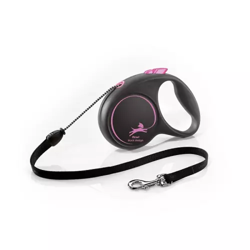 Flexi Black Design M lanko 5m/20kg růžová