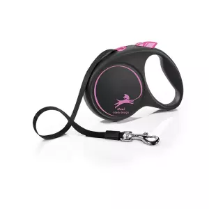 Flexi Black Design L pásek 5m/50kg růžová