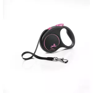 Flexi Black Design S pásek 5m/15kg růžová